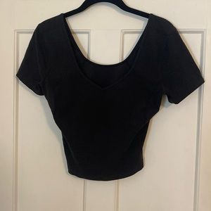Black Lululemon Aligned Short Sleeve Top
